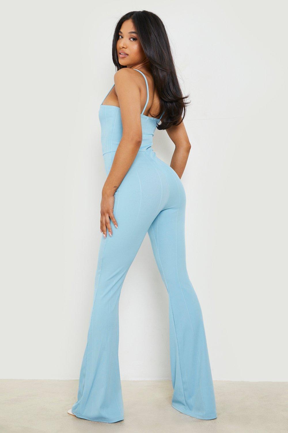 Petite store flare jumpsuit